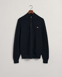 Half-zip bomullströja med struktur