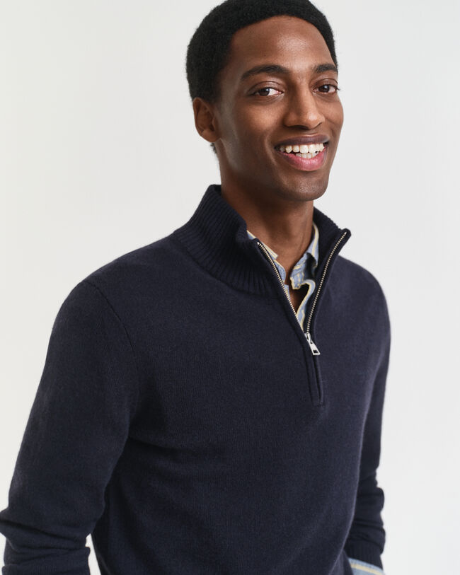 Kashmirtröja med half-zip