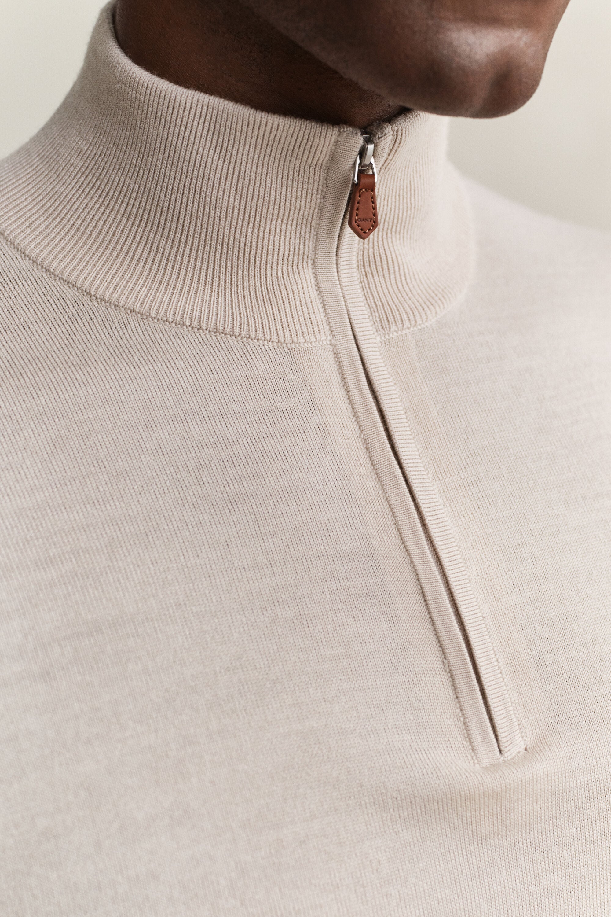 Tröja med half-zip i merinoull