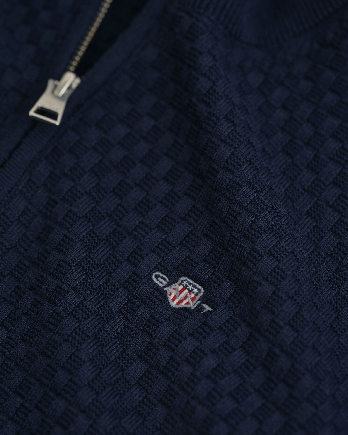 Teens tröja med half-zip och mikrostruktur