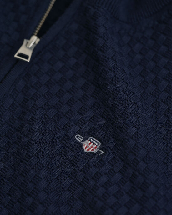 Teens tröja med half-zip och mikrostruktur