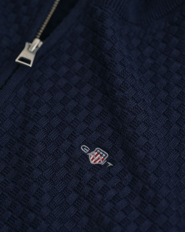 Teens tröja med half-zip och mikrostruktur