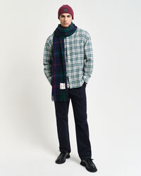 Oversized rutig skjorta med struktur