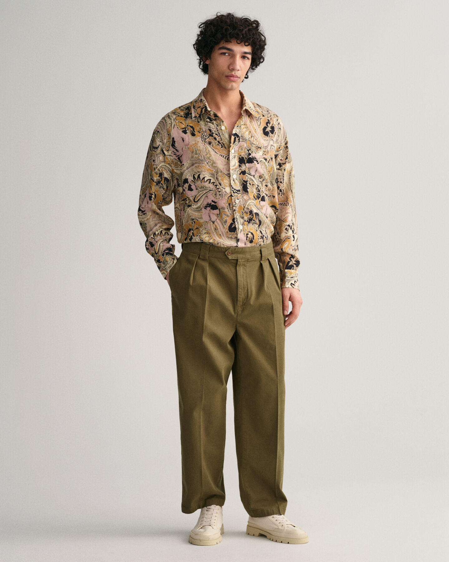 Oversized Paisley lyocellskjorta