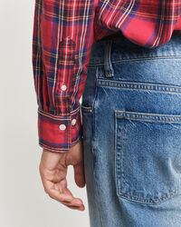 Relaxed fit skotskrutig skjorta