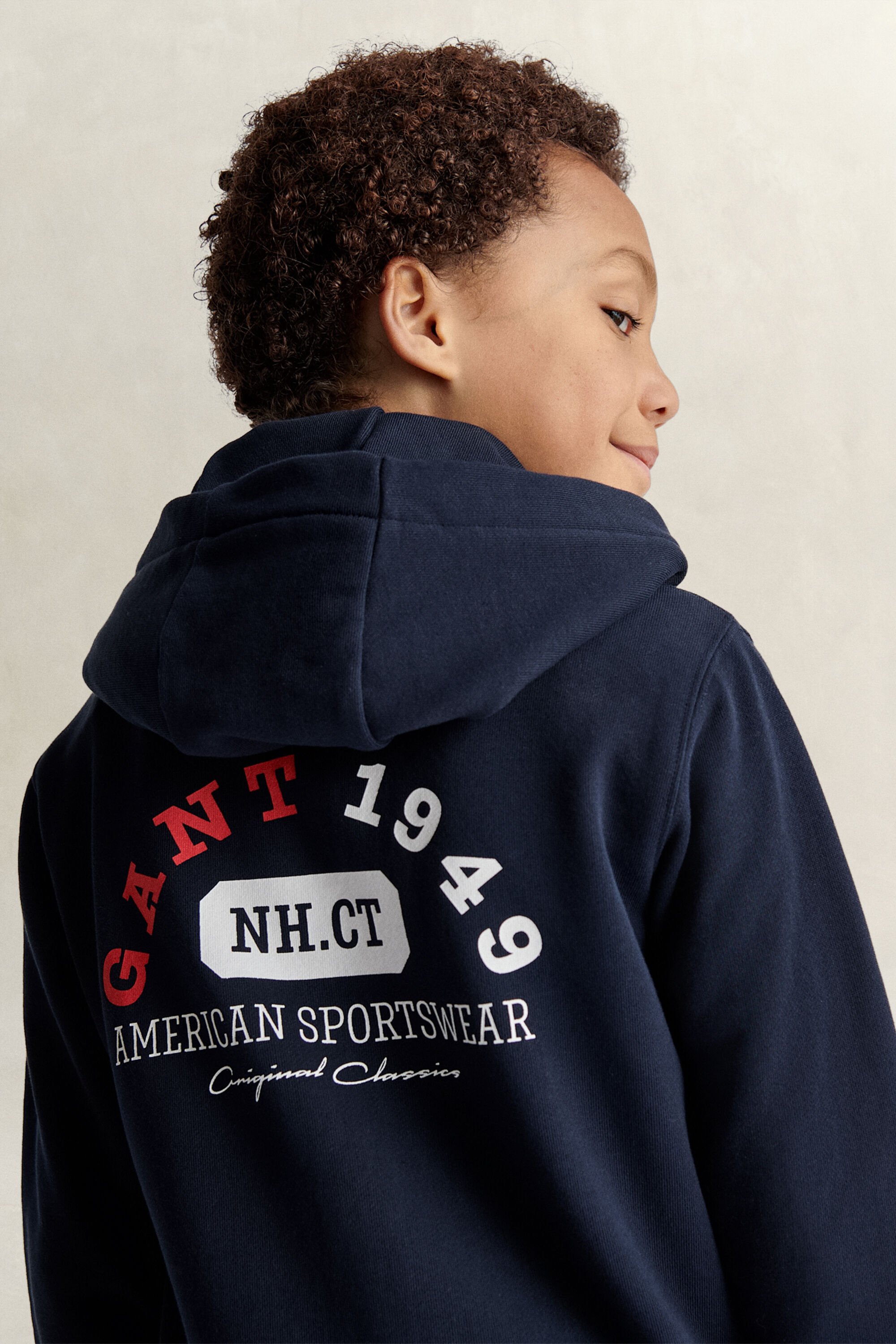 Teen Boys hoodie med dragkedja och tryck