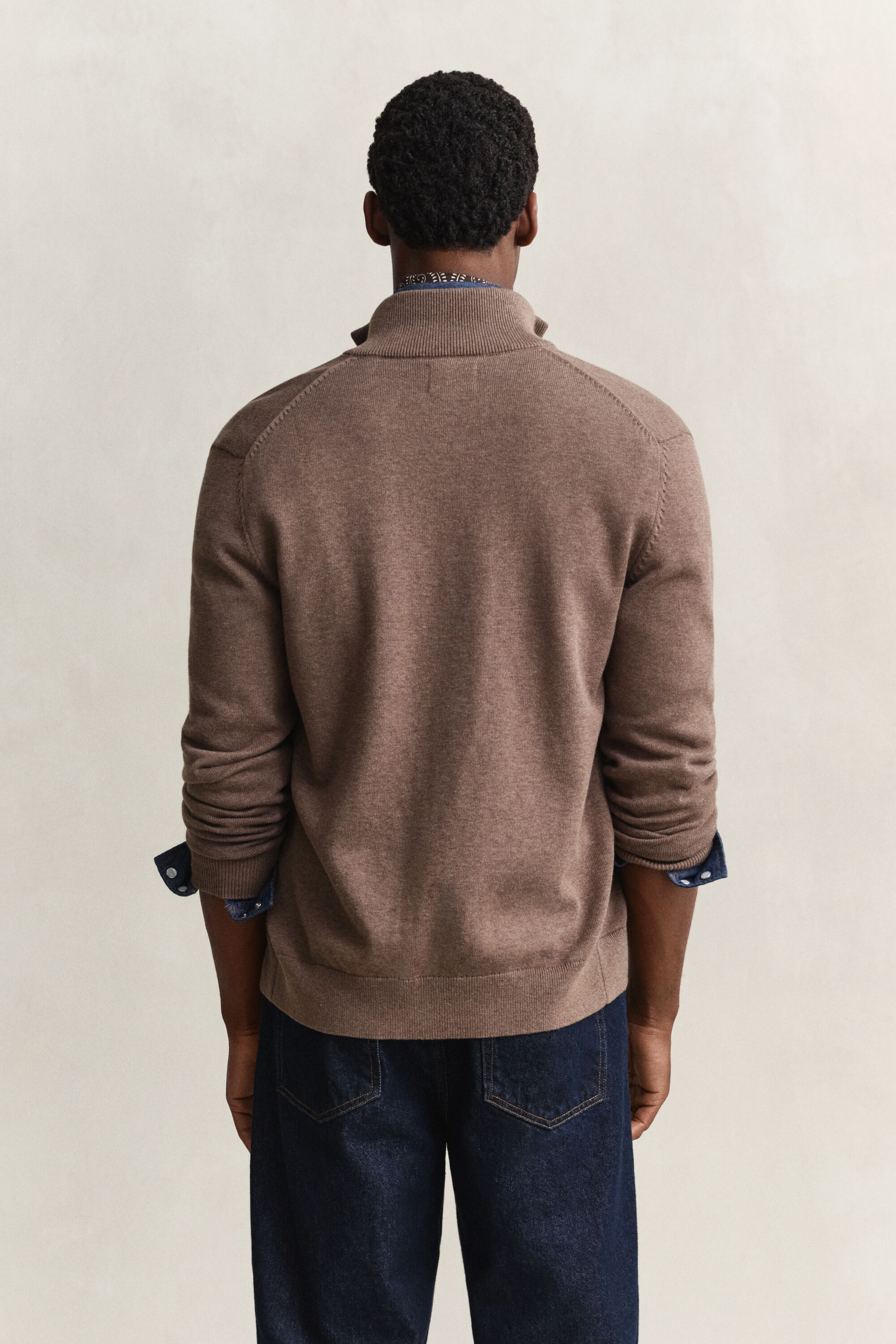 Casual Cotton kofta med dragkedja