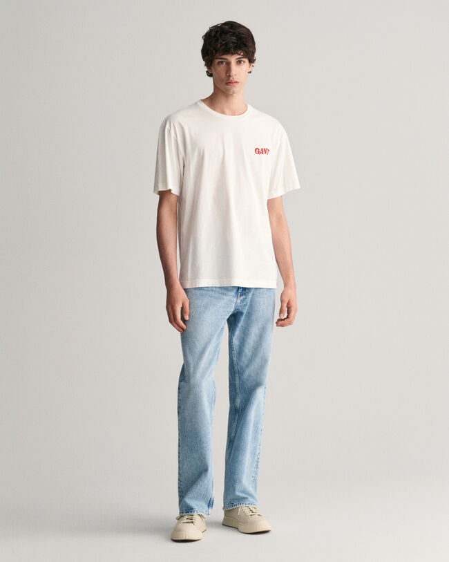 T-shirt med tv&auml;ttat tryck