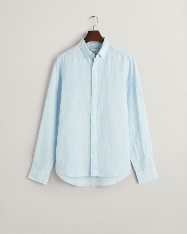 Slim fit hundtandsm&ouml;nstrad linneskjorta