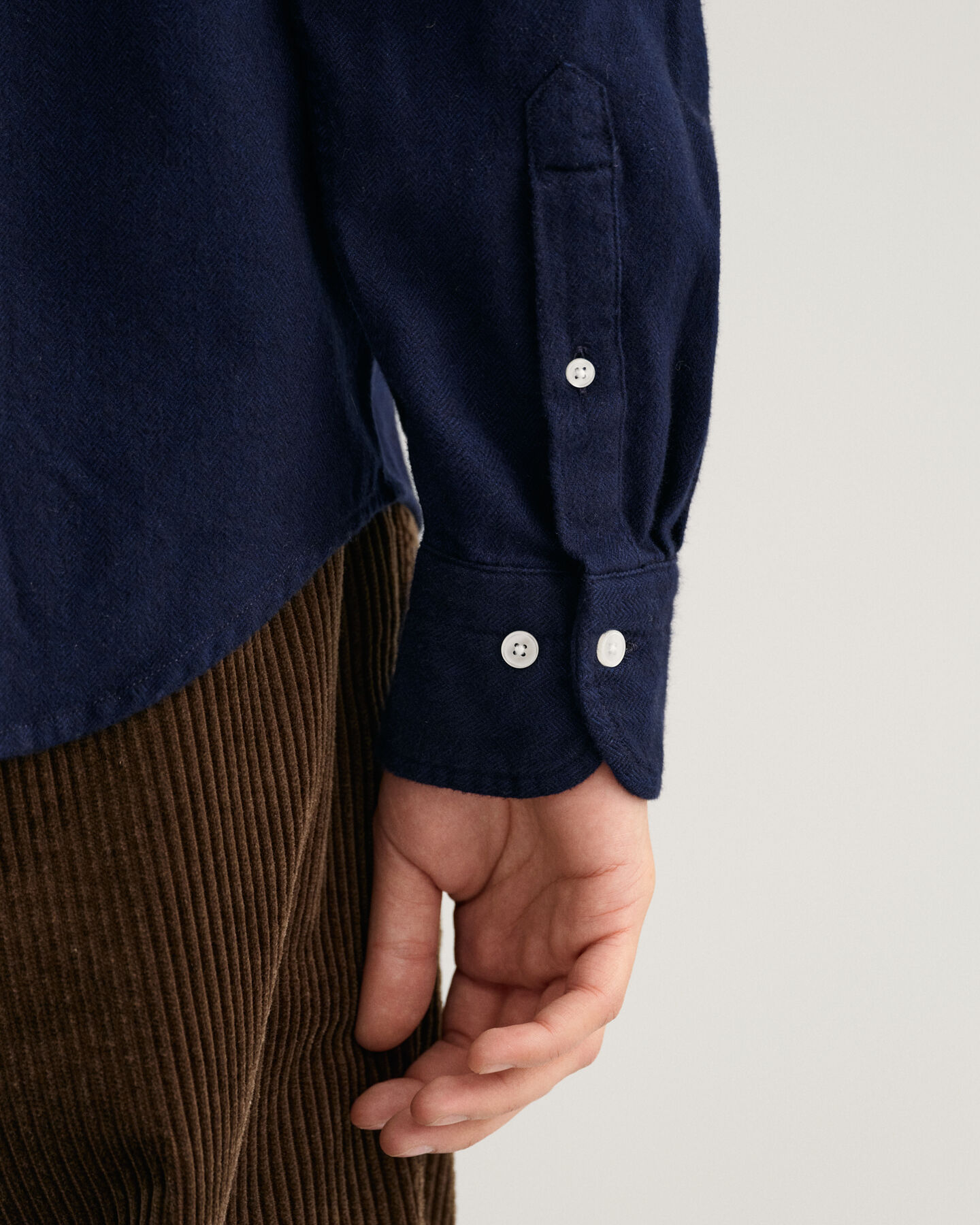 Regular fit fiskbensm&ouml;nstrad skjorta