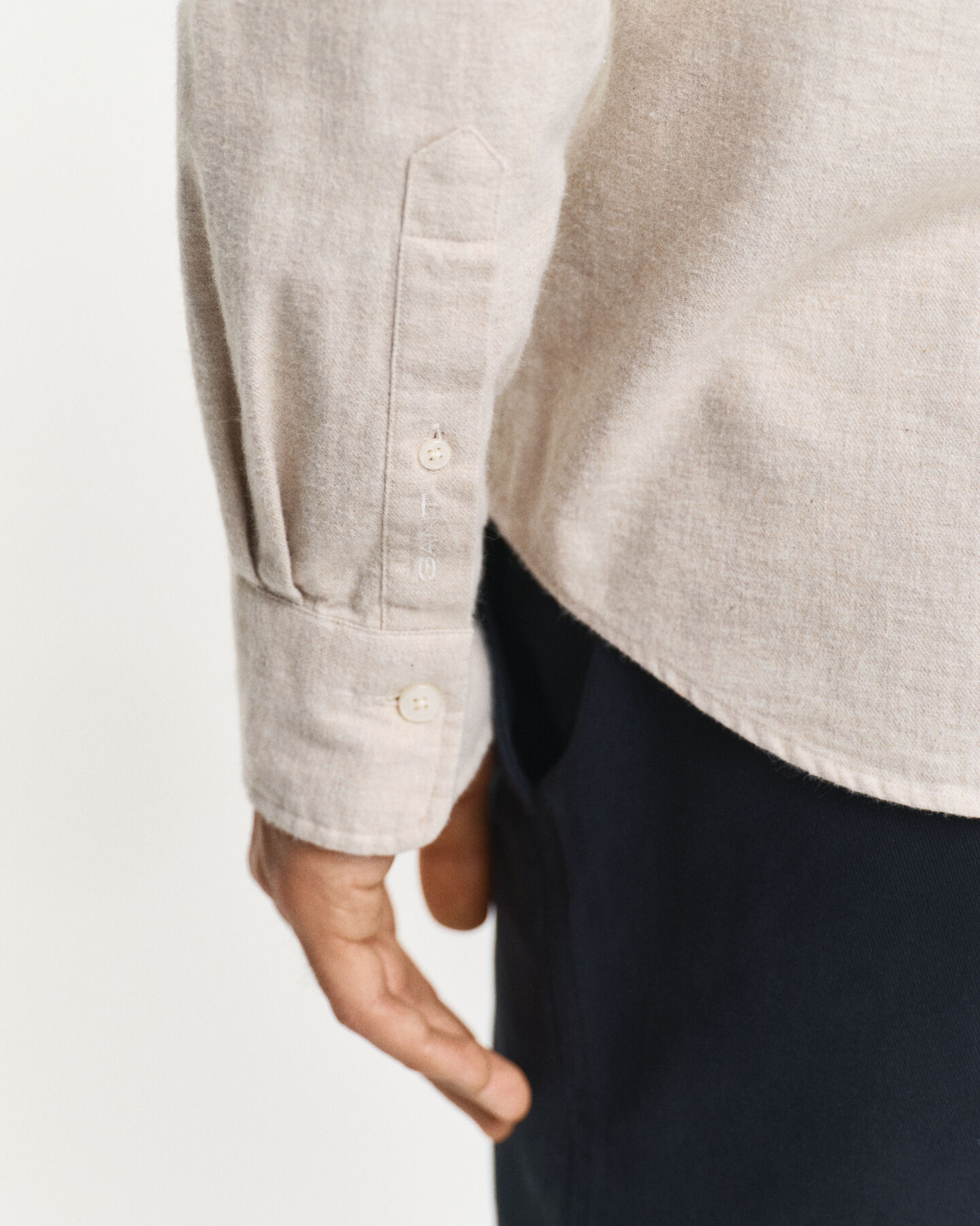 Regular fit melerad flanellskjorta