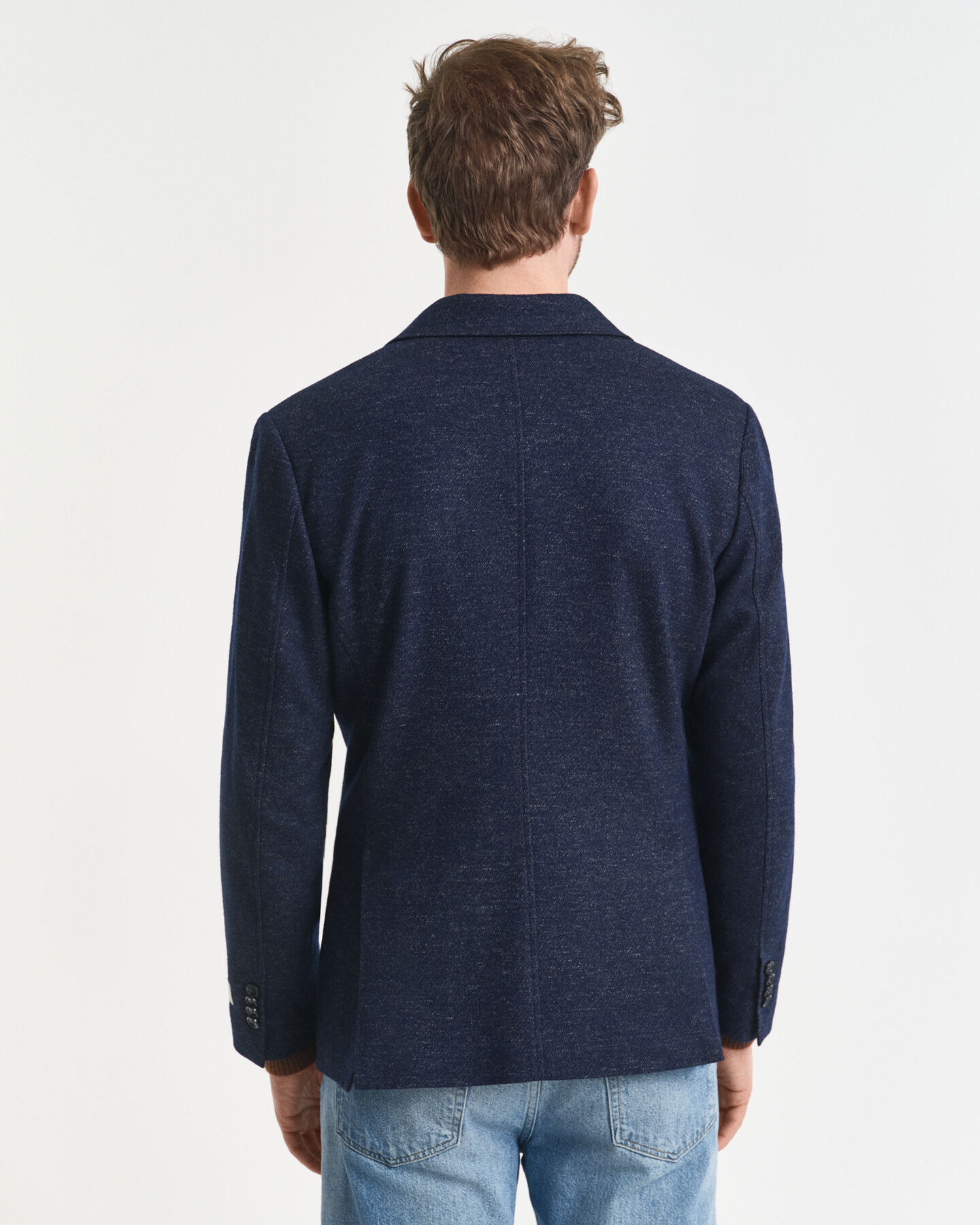 Tvåfärgad jerseyblazer i ull och bomull