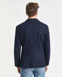 Tvåfärgad jerseyblazer i ull och bomull