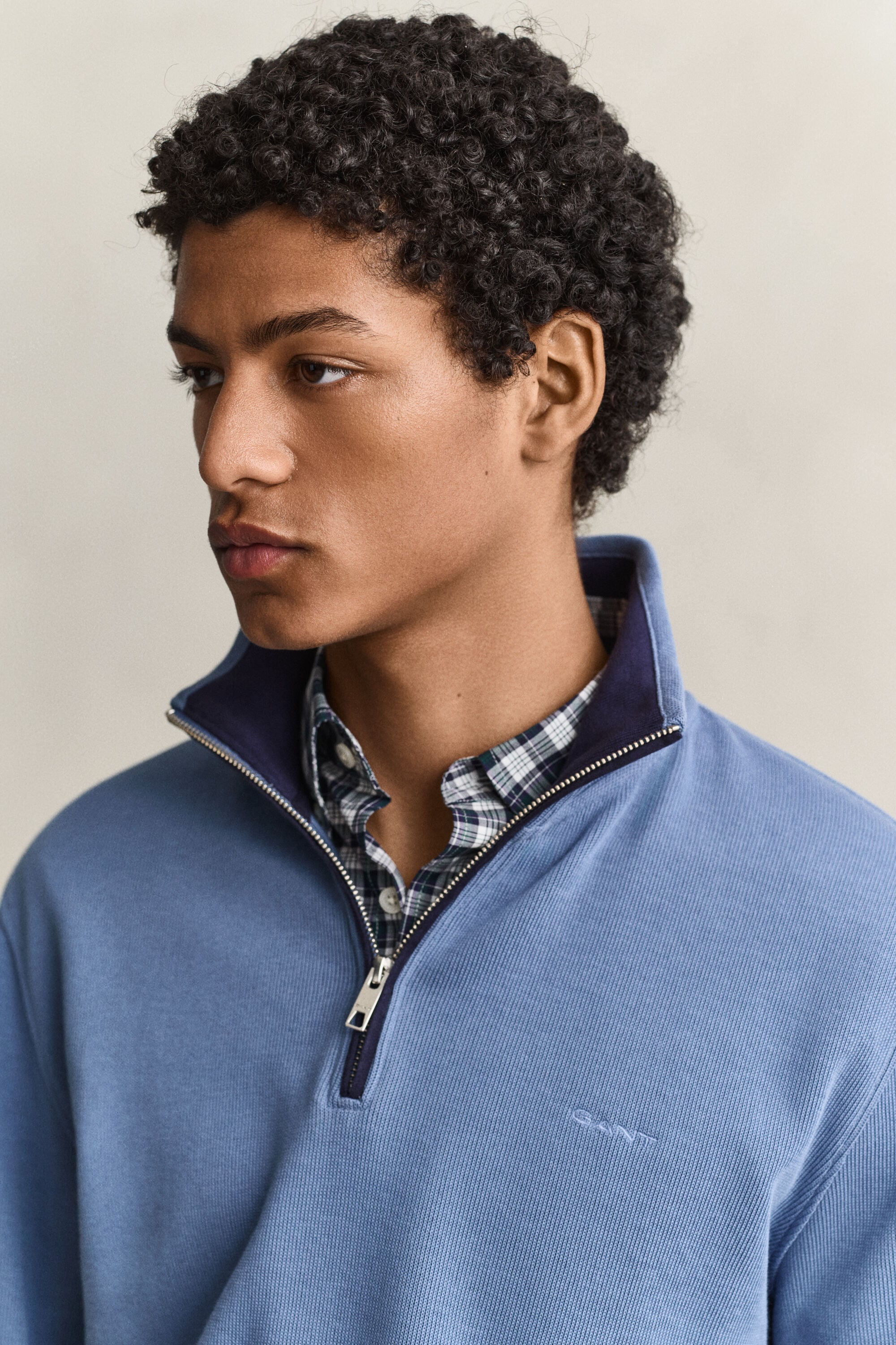 Sacker Rib sweatshirt med half-zip