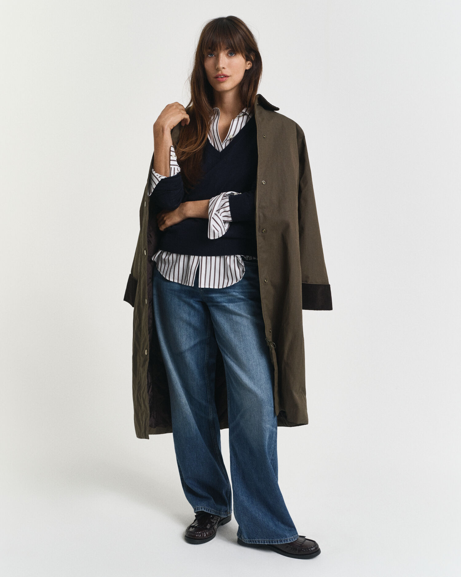 V-ringad tröja i extra fin merinoull