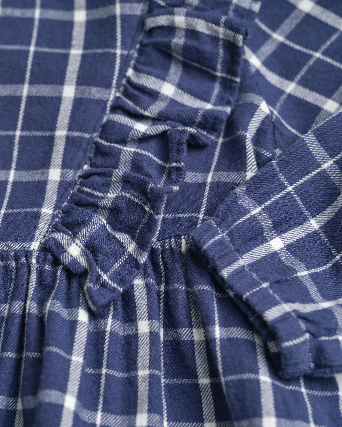 Baby Girls rutig volangklänning i flanell