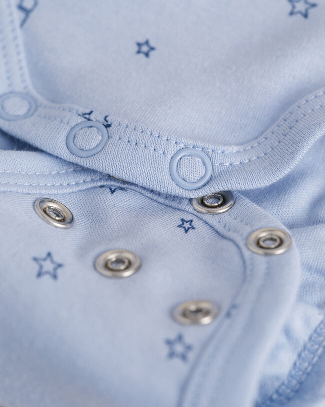 Baby body med stj&auml;rn- och G-m&ouml;nster