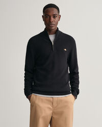 Half-zip bomullstr&ouml;ja med struktur