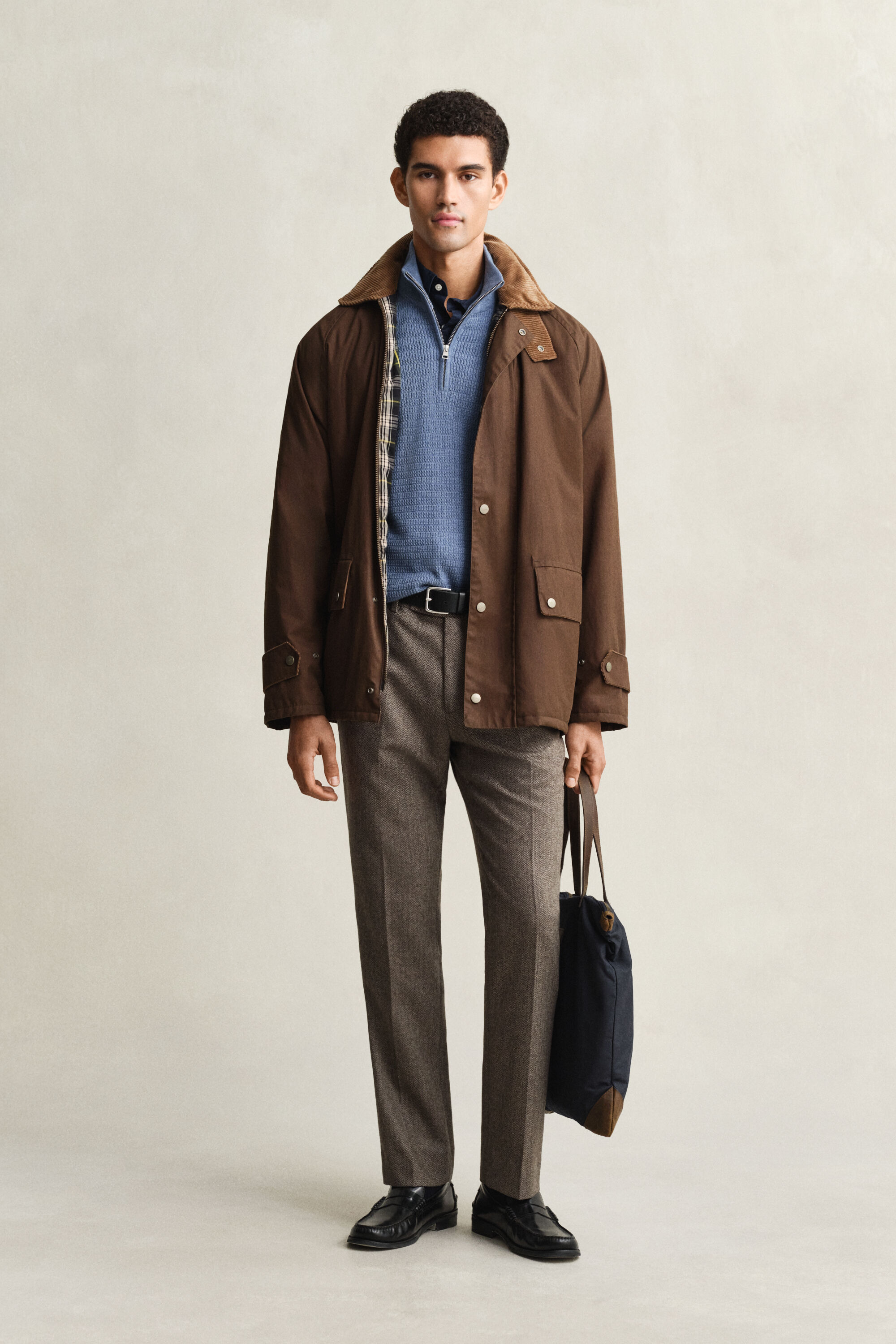 Minikabelstickad tröja med half-zip