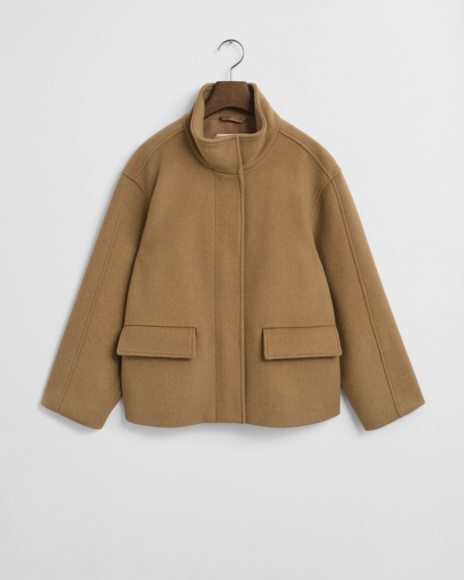 Kort yllejacka med dragkedja