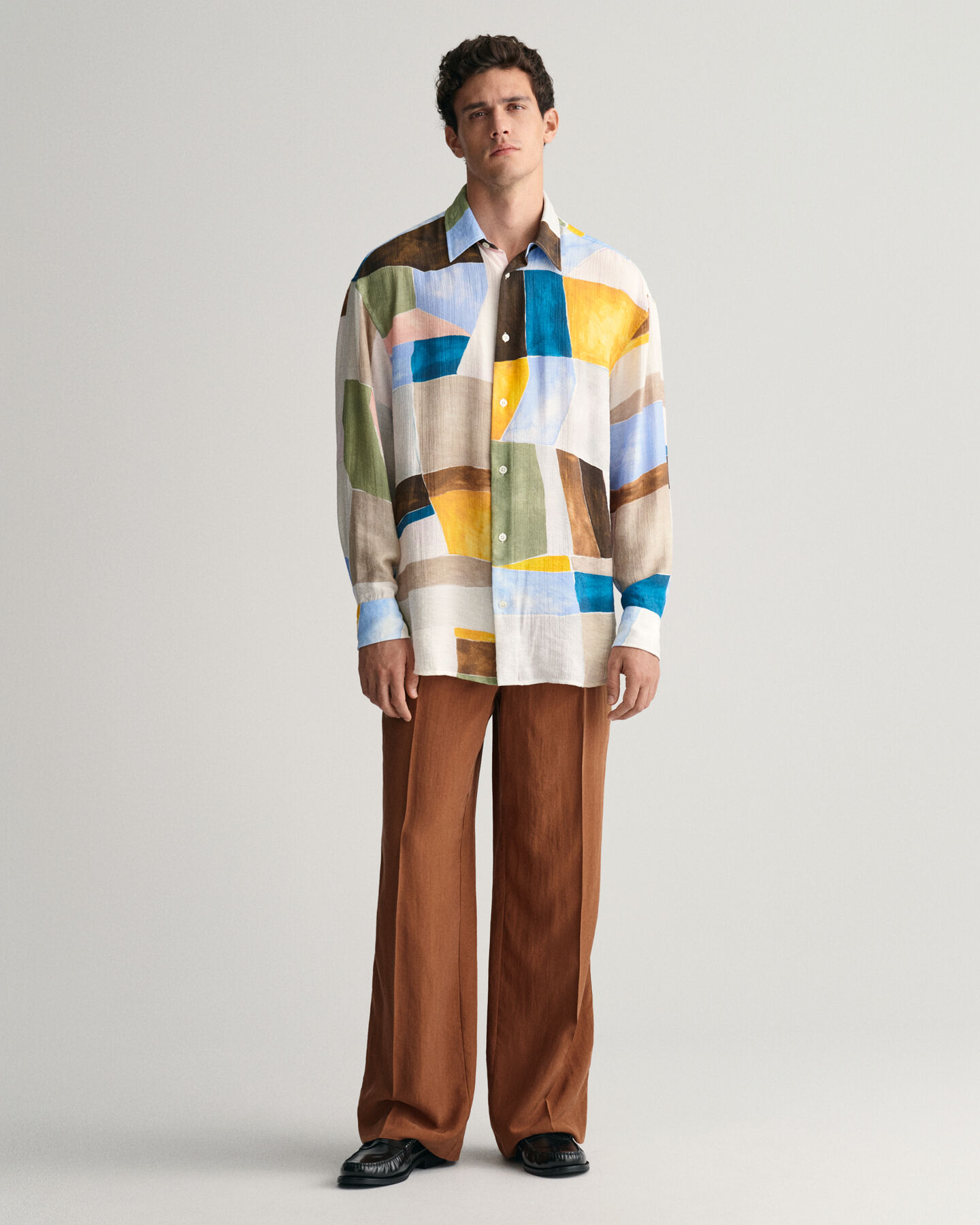 Oversized skjorta med konsttryck