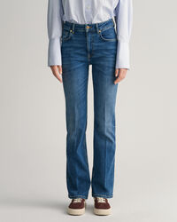 Slim fit jeans med utst&auml;llda ben