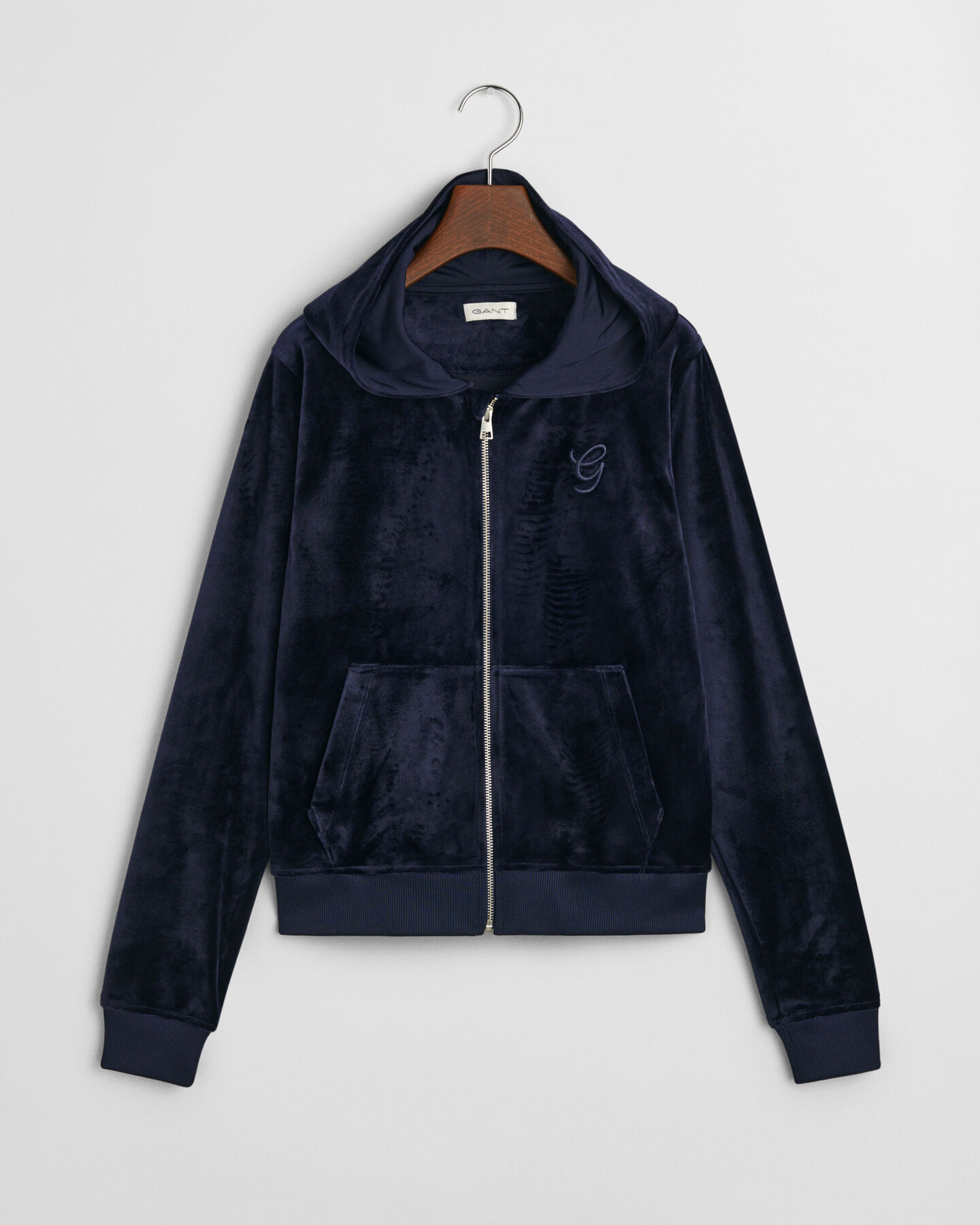 Teen Girls hoodie i velour med dragkedja