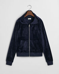 Teen Girls hoodie i velour med dragkedja