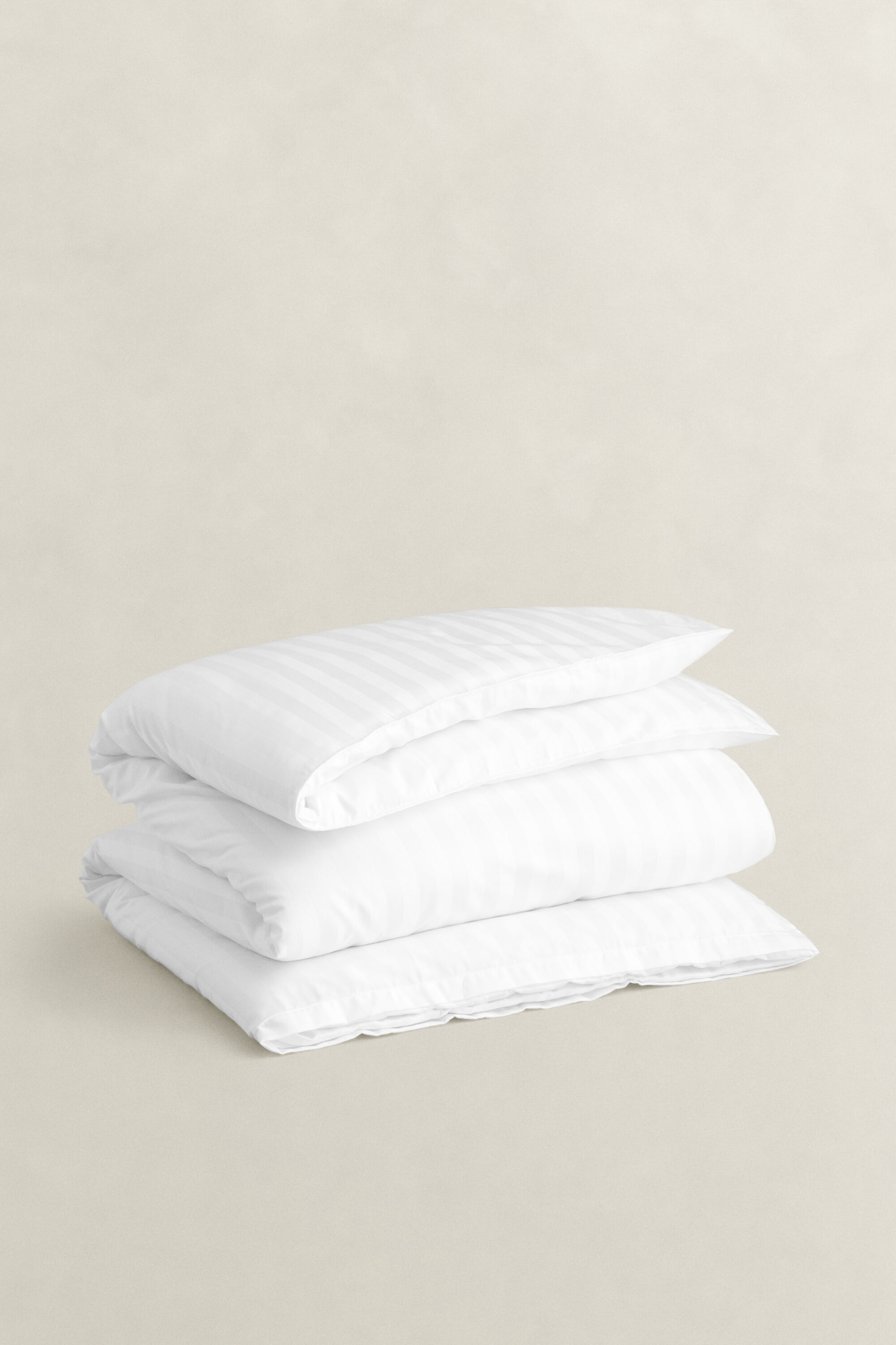 Sateen randigt påslakan, enkel