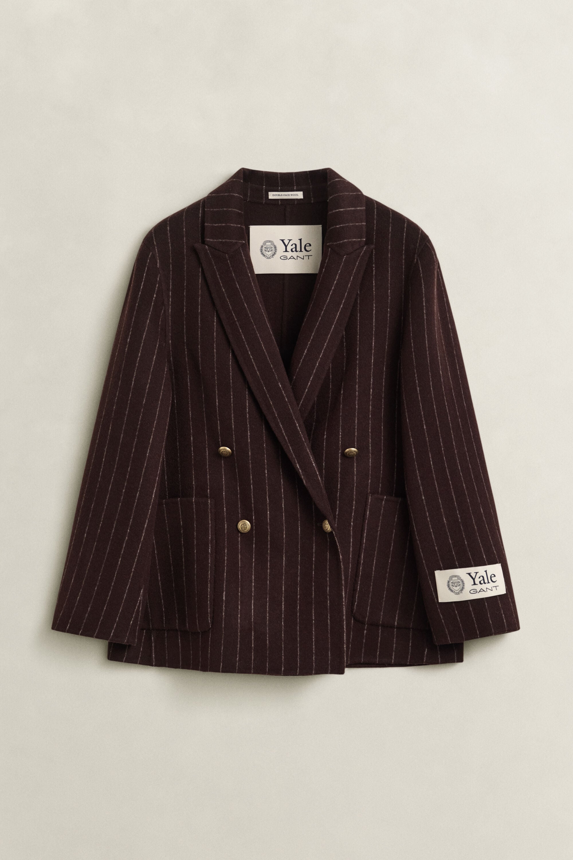 Gant x Yale handsydd kritstrecksrandig kavaj