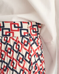 Veckad kjol med geometriskt m&ouml;nster