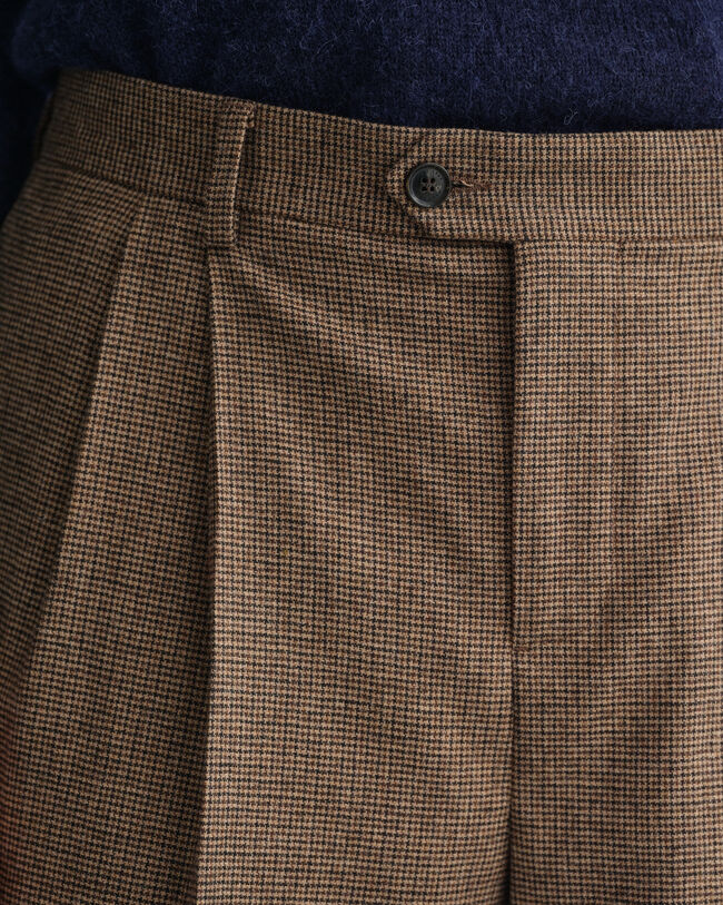 Hundtandsmönstrade kostymbyxor