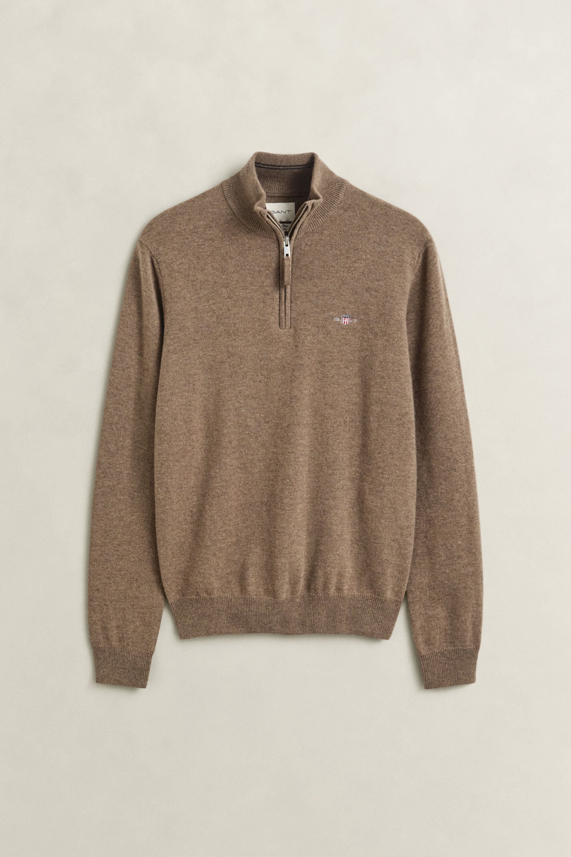 Tröja i lammull med half-zip