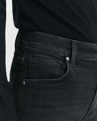 Slim fit cropped svarta jeans