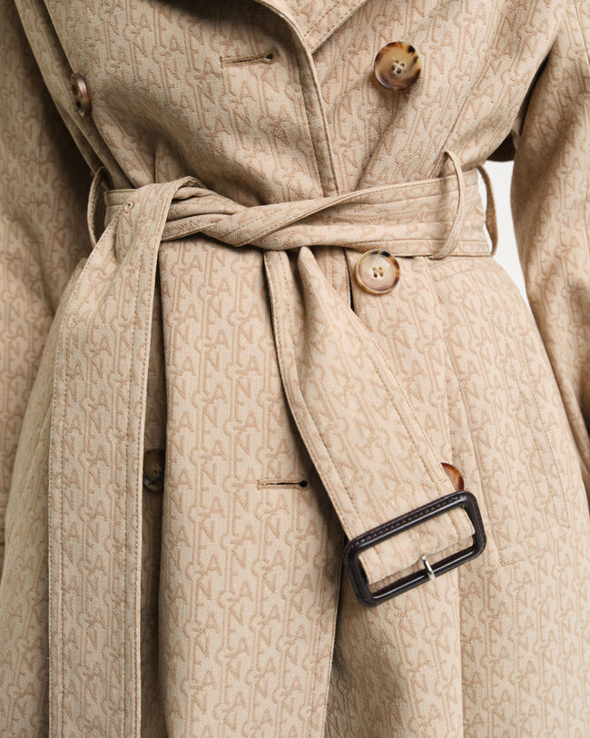 Trenchcoat i jacquard med monogram