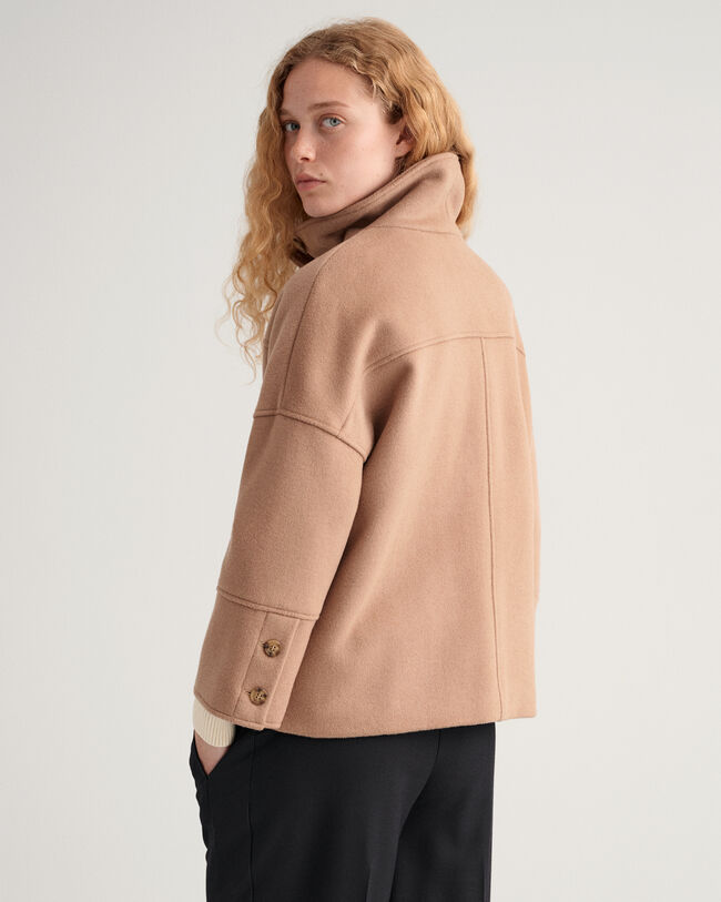 Cropped jacka i ullblandning