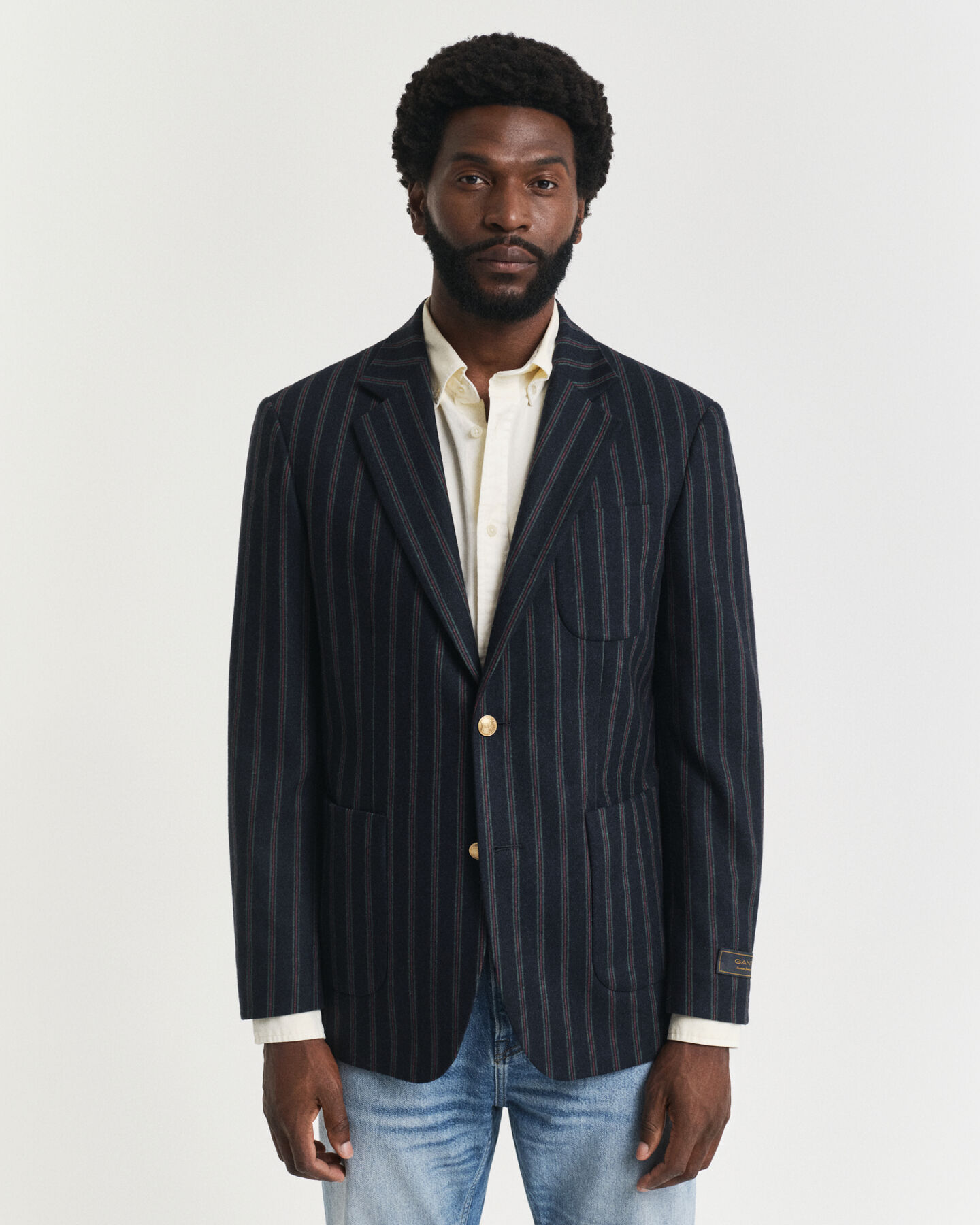 Randig club-blazer i flanell