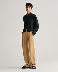 Relaxed fit kort linneskjorta