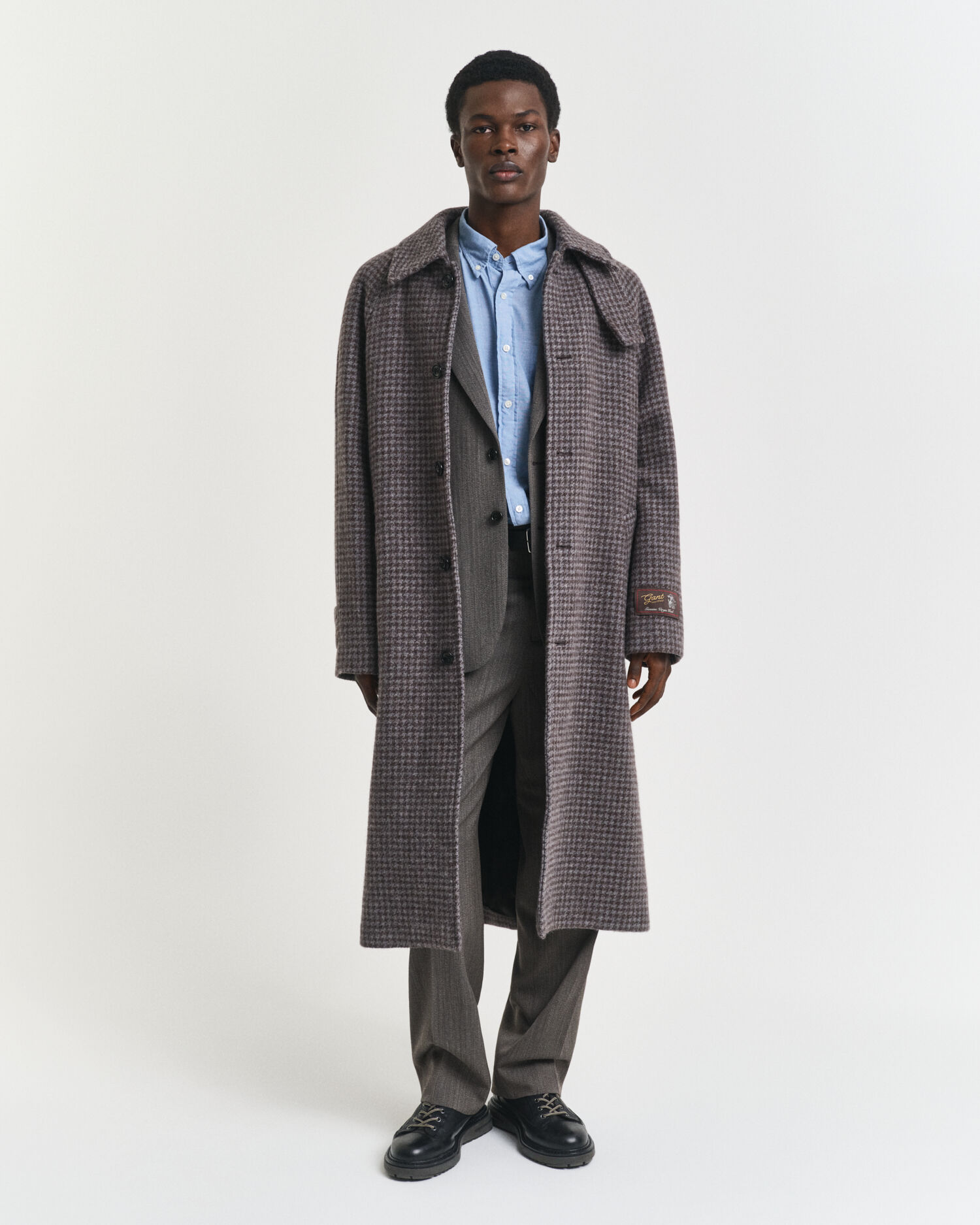 Fiskbensmönstrad kostymkavaj