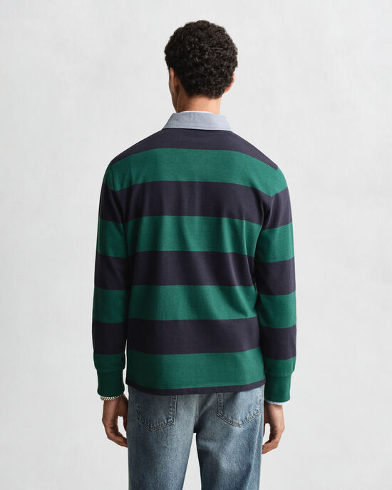 Randig Heavy Rugger med chambraykrage