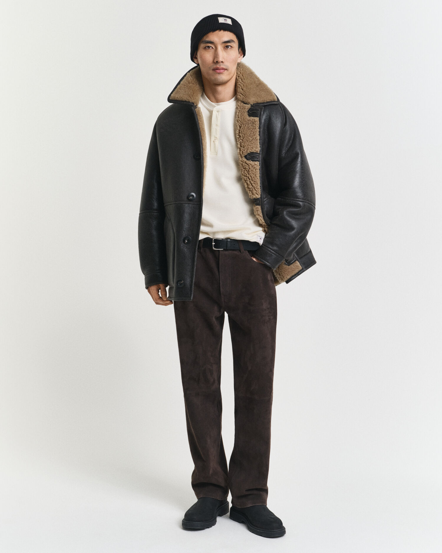 Långärmad farfarströja med våffeltextur