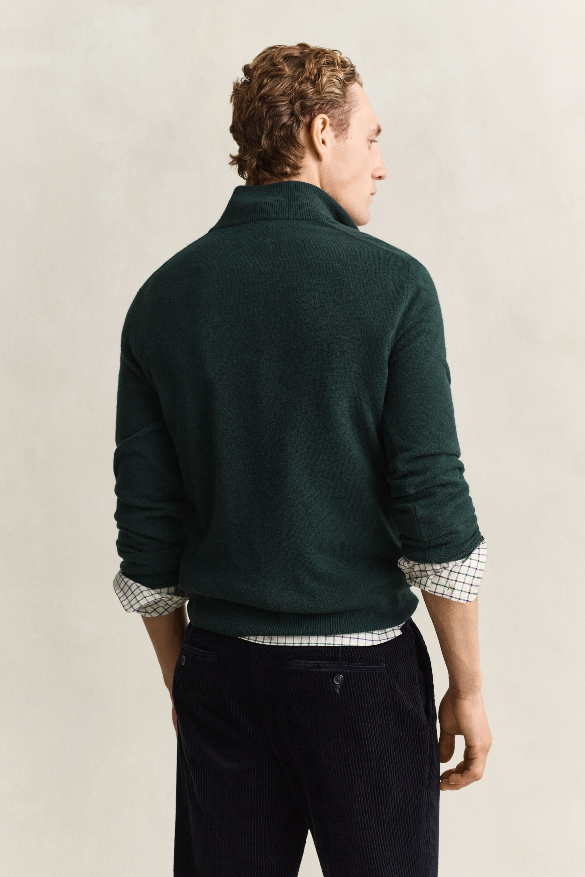 Tröja i lammull med half-zip