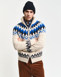 Cardigan i jacquard med dragkedja