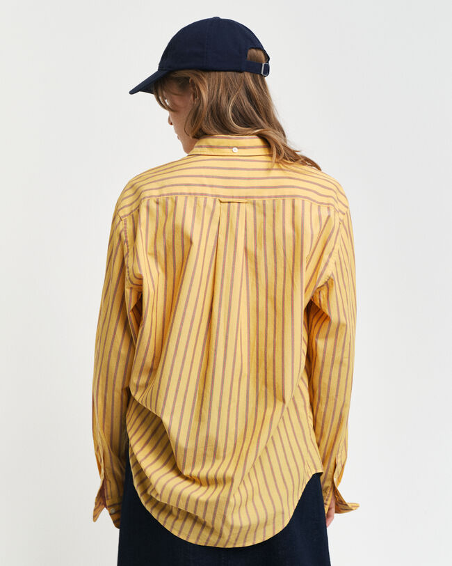 Regular fit randig poplinskjorta