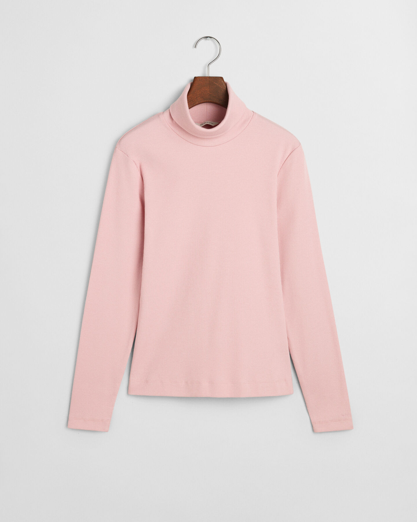 Ribbstickad långärmad polotröja