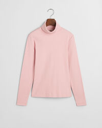 Ribbstickad långärmad polotröja