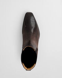 Bassotte läderboots med krokodileffekt