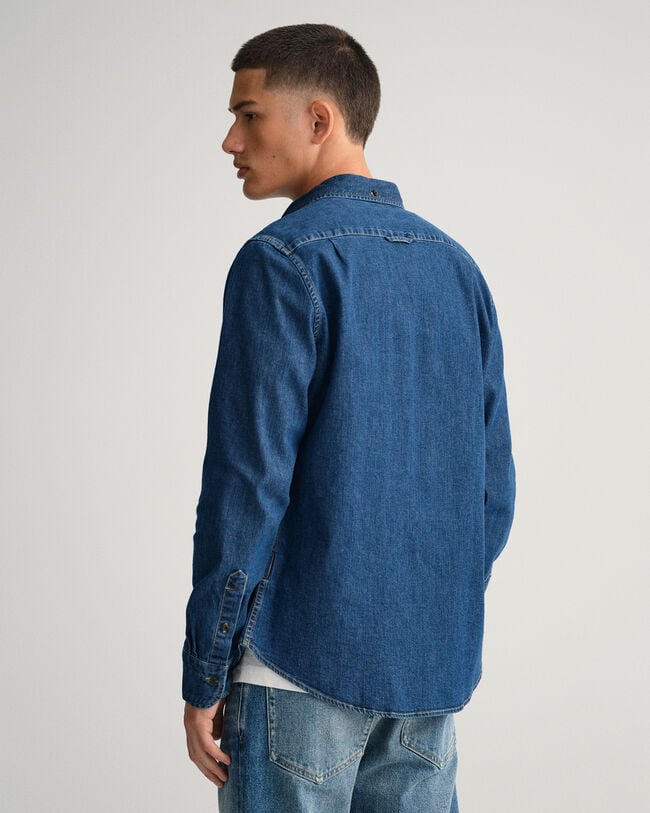 Slim fit denimskjorta