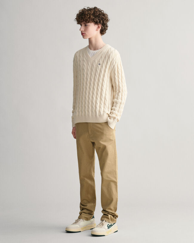 Teens Shield V-ringad kabelstickad tr&ouml;ja