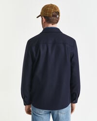 Regular fit skjortjacka i ullblandning